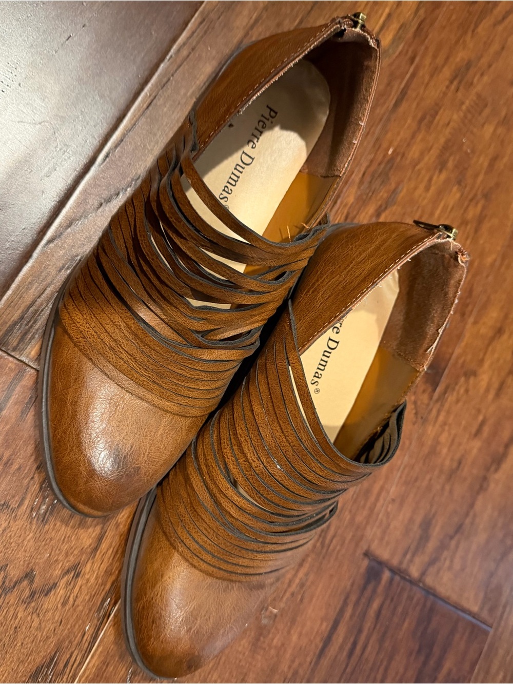 Pierre Dumas Brown Fringe Ankle Booties - Picture 1 of 1